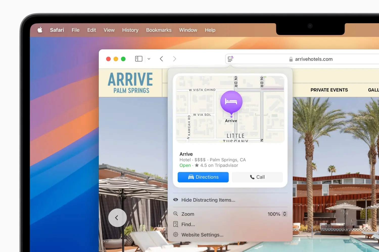 إبراز في تطبيق Safari في macOS Sequoia.