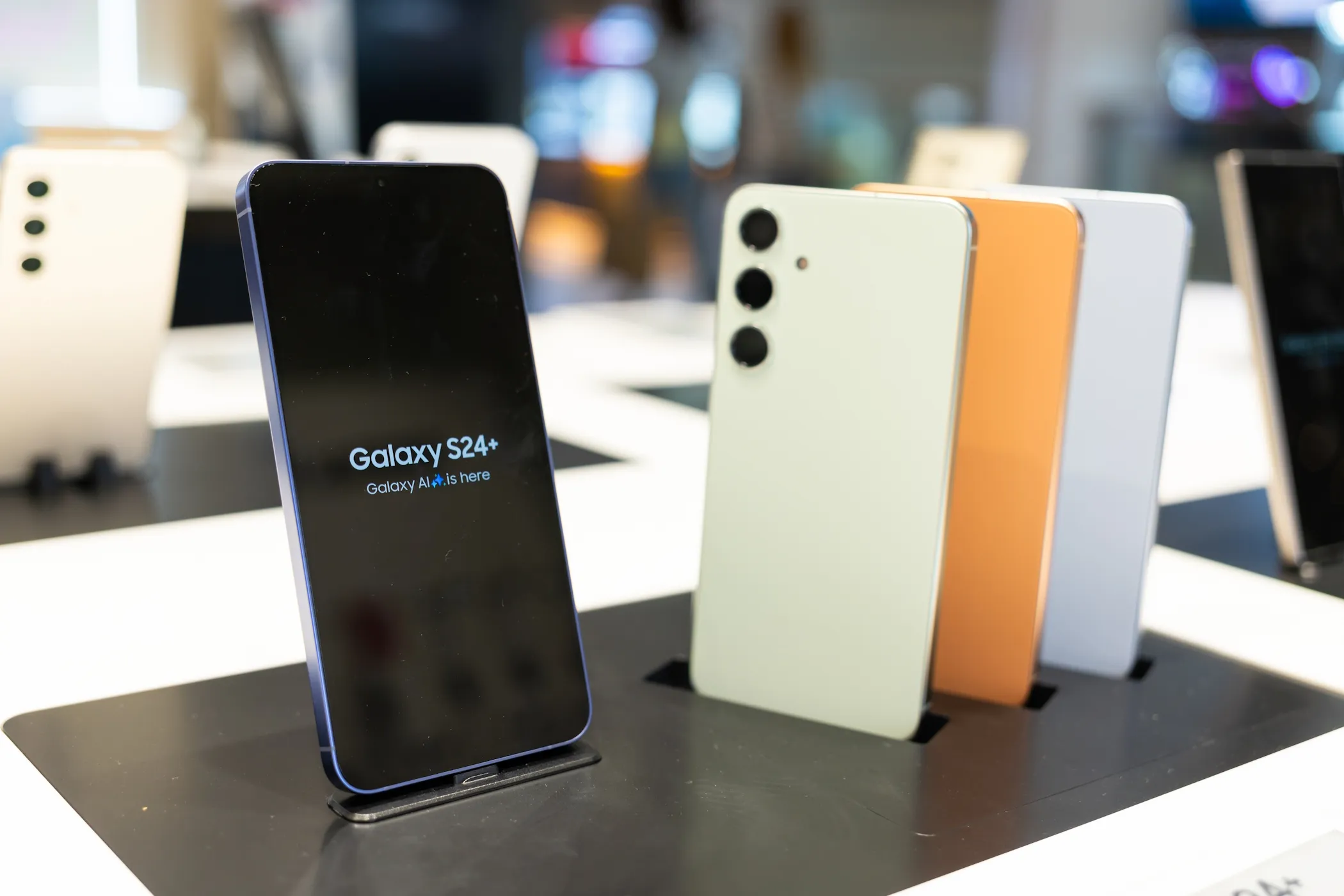 Samsung Galaxy S24 in a Samsung store