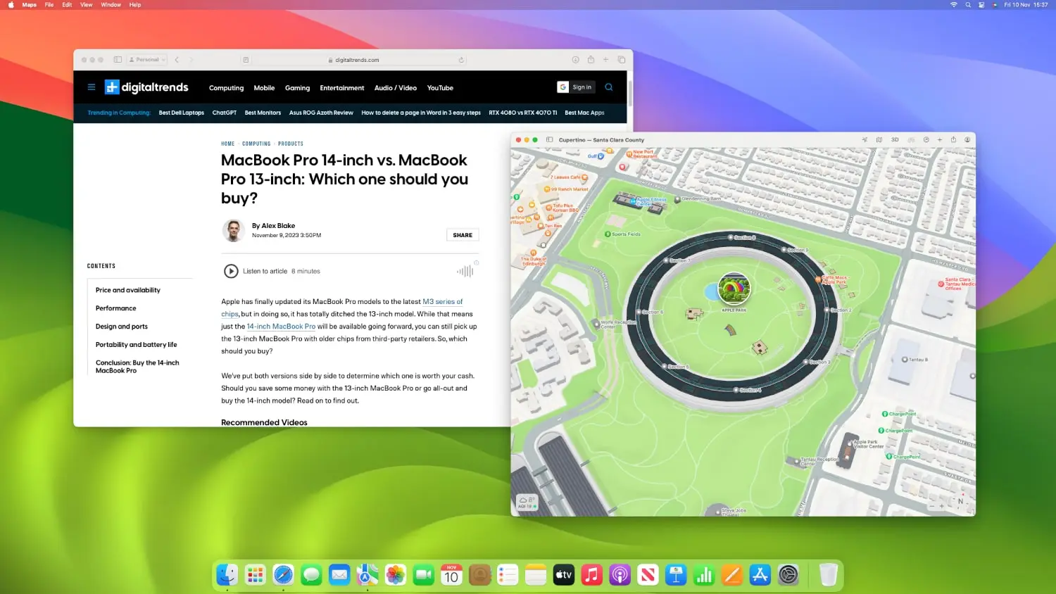 Two apps running on macOS Sonoma.