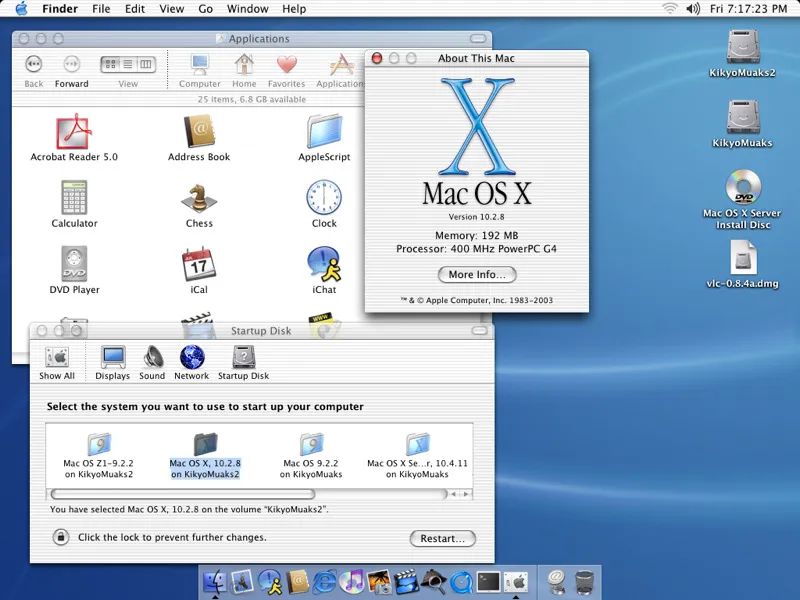 نظام التشغيل Mac OS X 10.2 Jaguar.