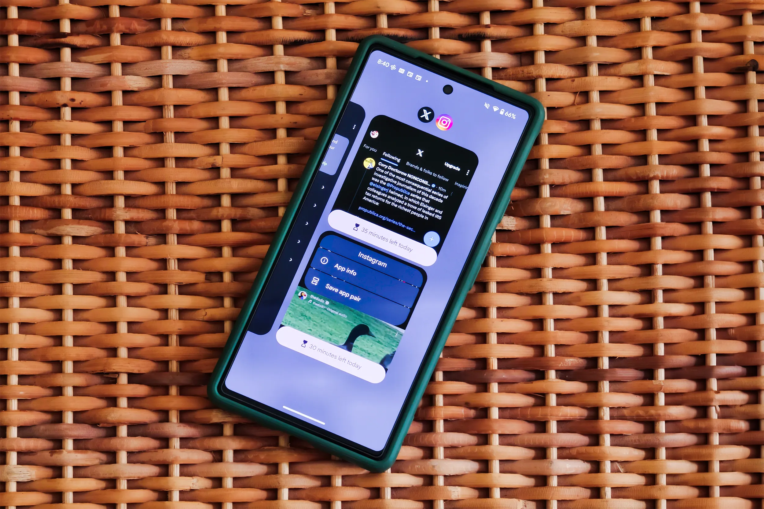 أزواج التطبيقات على أندرويد 15.