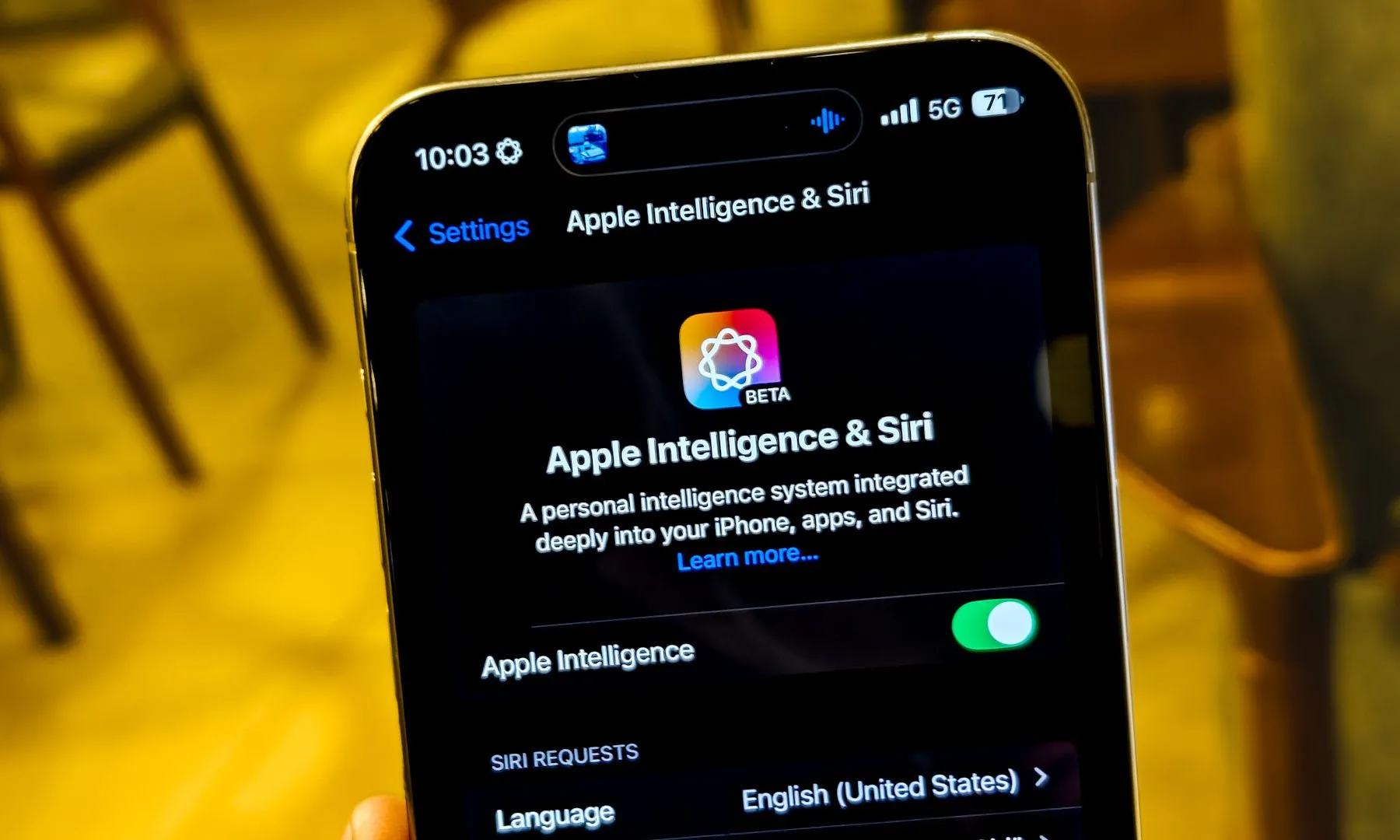 Apple Intelligence on iPhone 15 Pro.