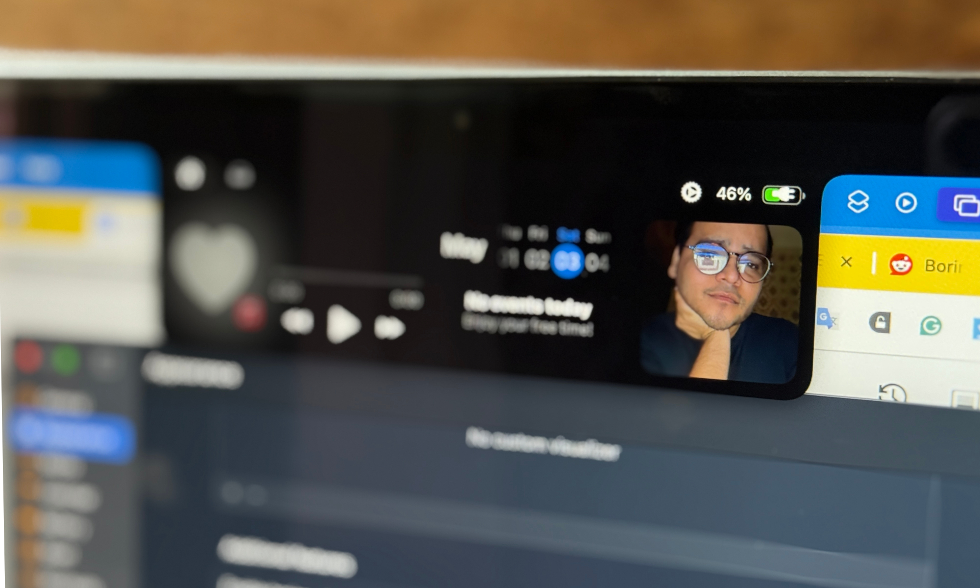 معاينة الكاميرا في تطبيق Boring Notch.