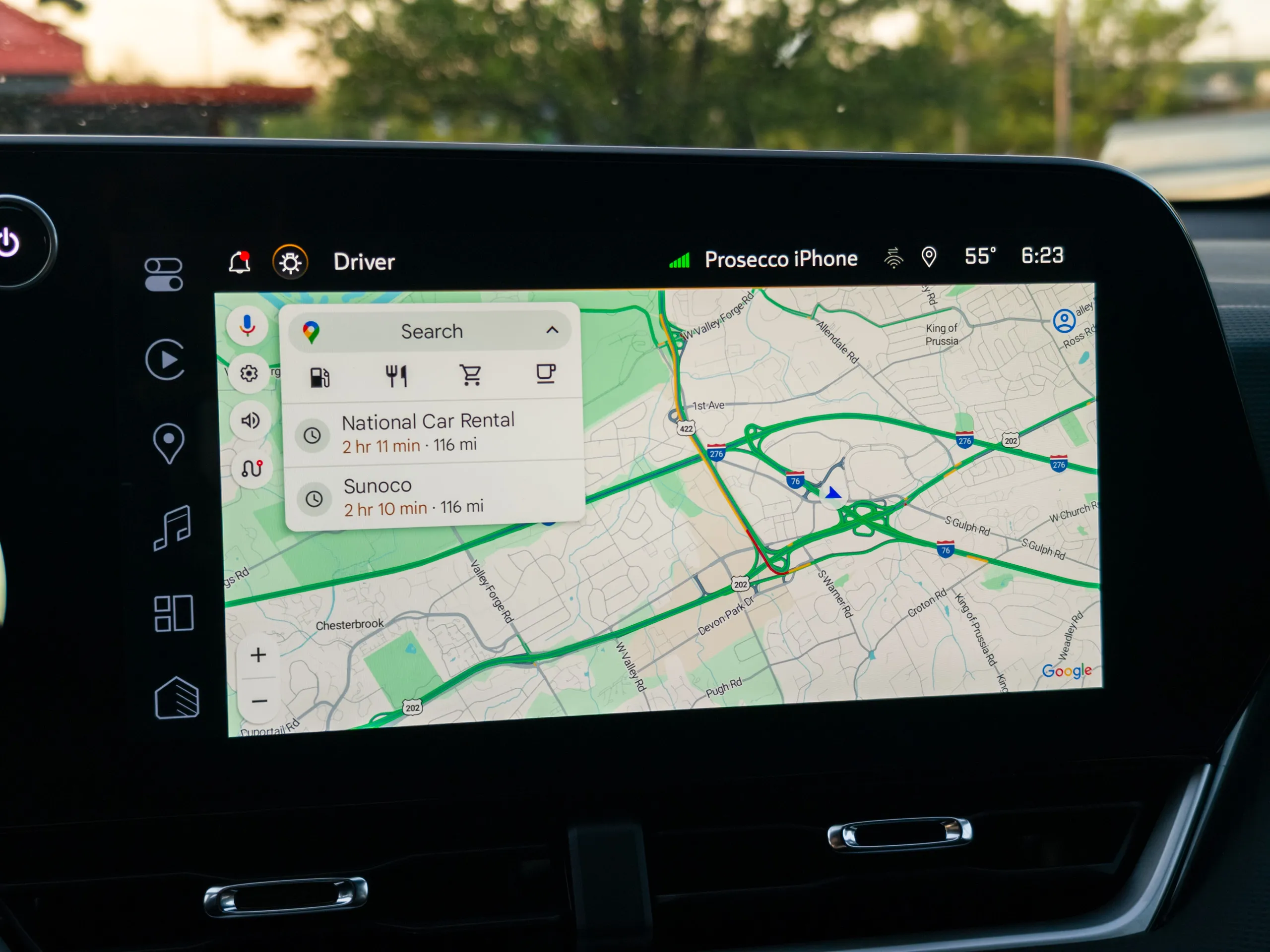 Google Maps running on Android Automotive on the Chevy Equinox 2025