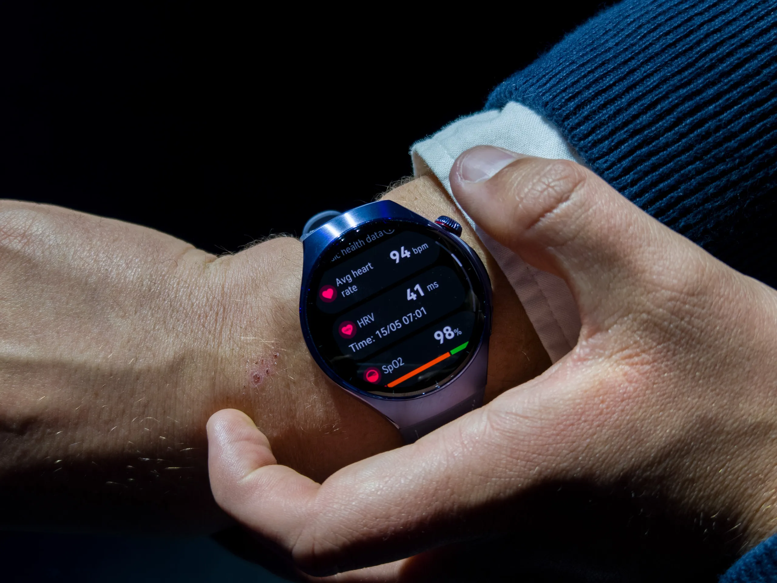 نتائج الفحص الصحي لمدة 60 ثانية على ساعة Huawei Watch 5