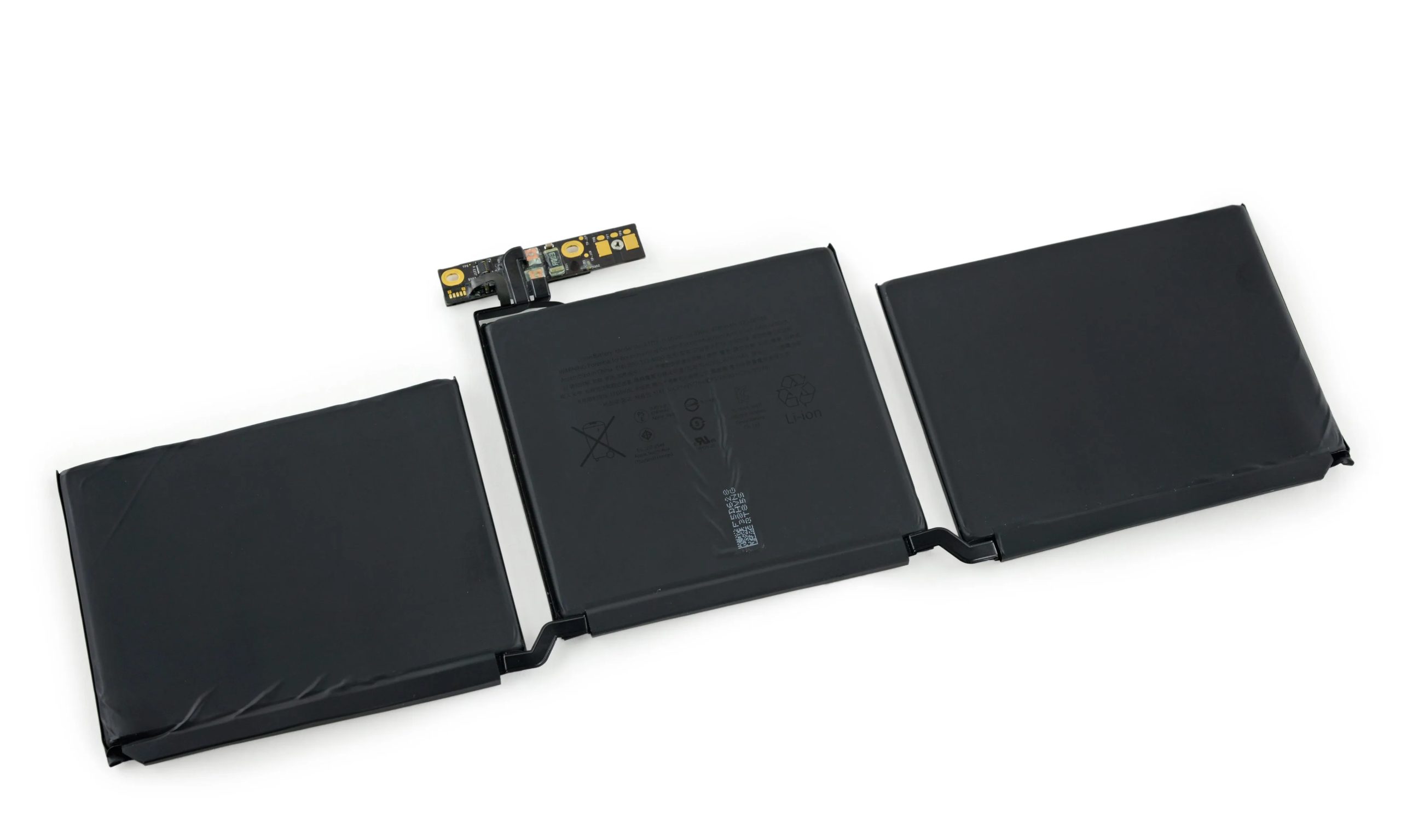 Battery fitted inside MacBook Pro.