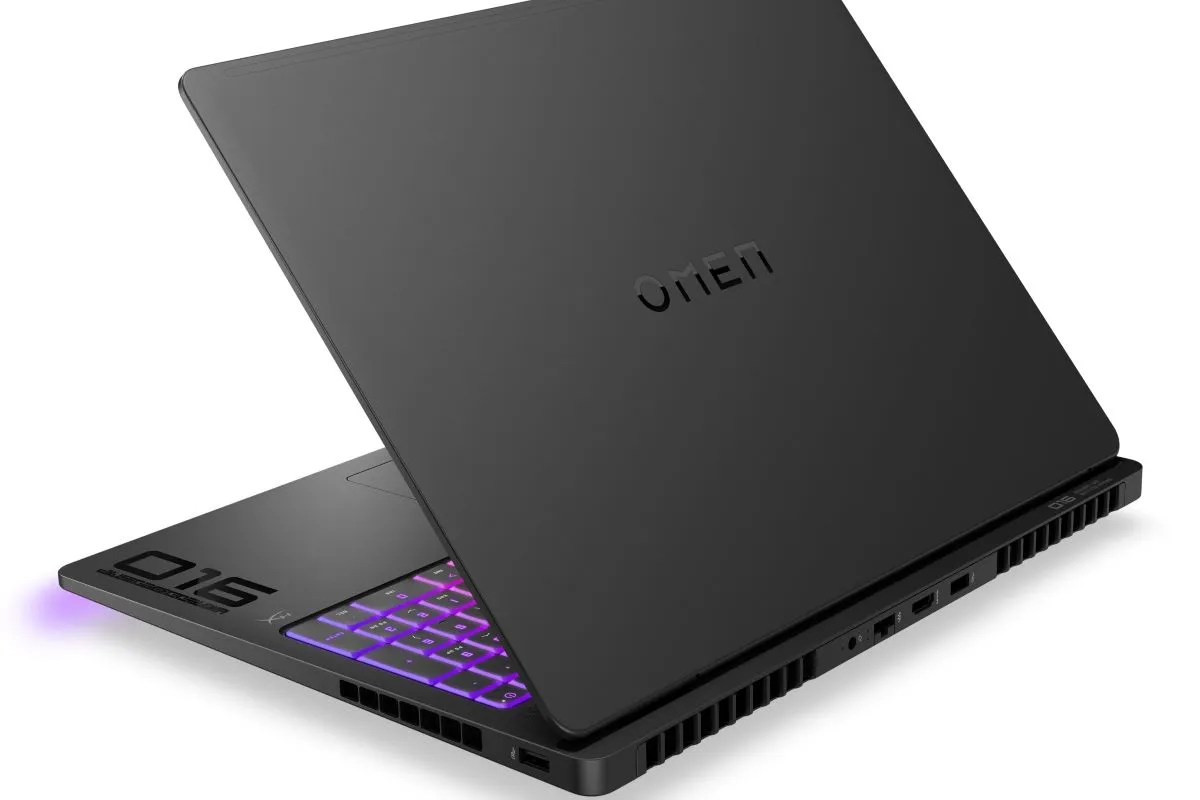 HP Omen Max 16 showing its back panel.