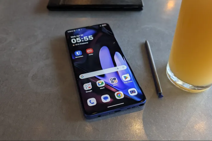 Moto G Stylus 2025 on a table