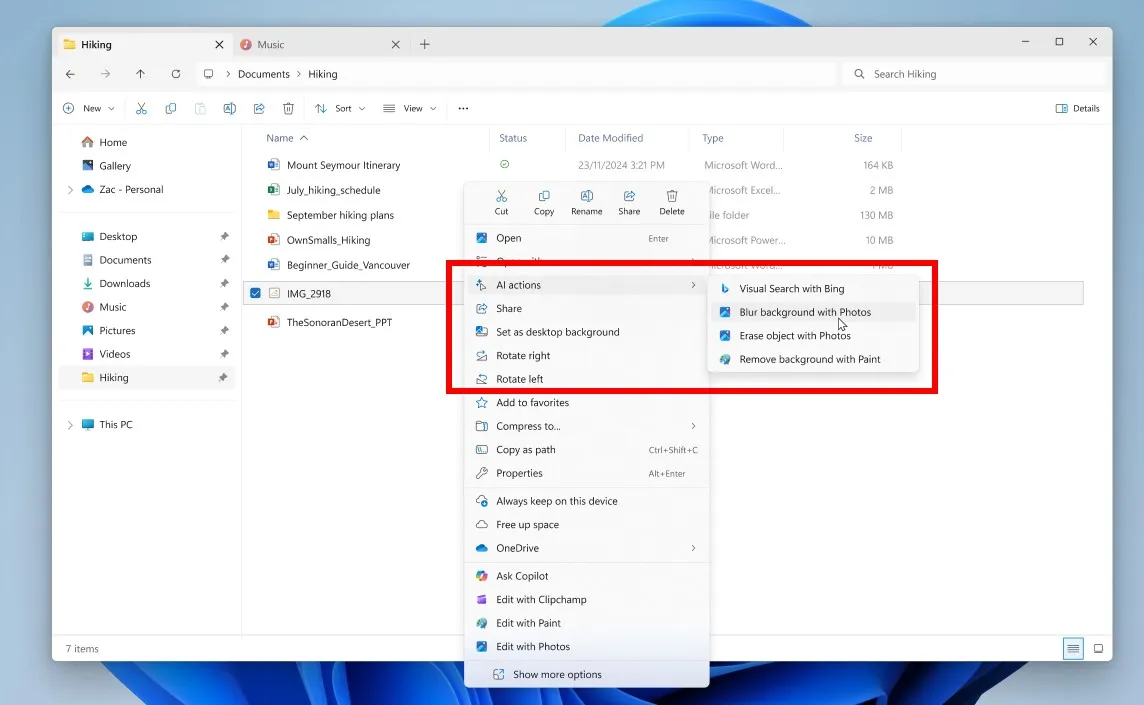 لقطة شاشة من مستكشف ملفات Windows.