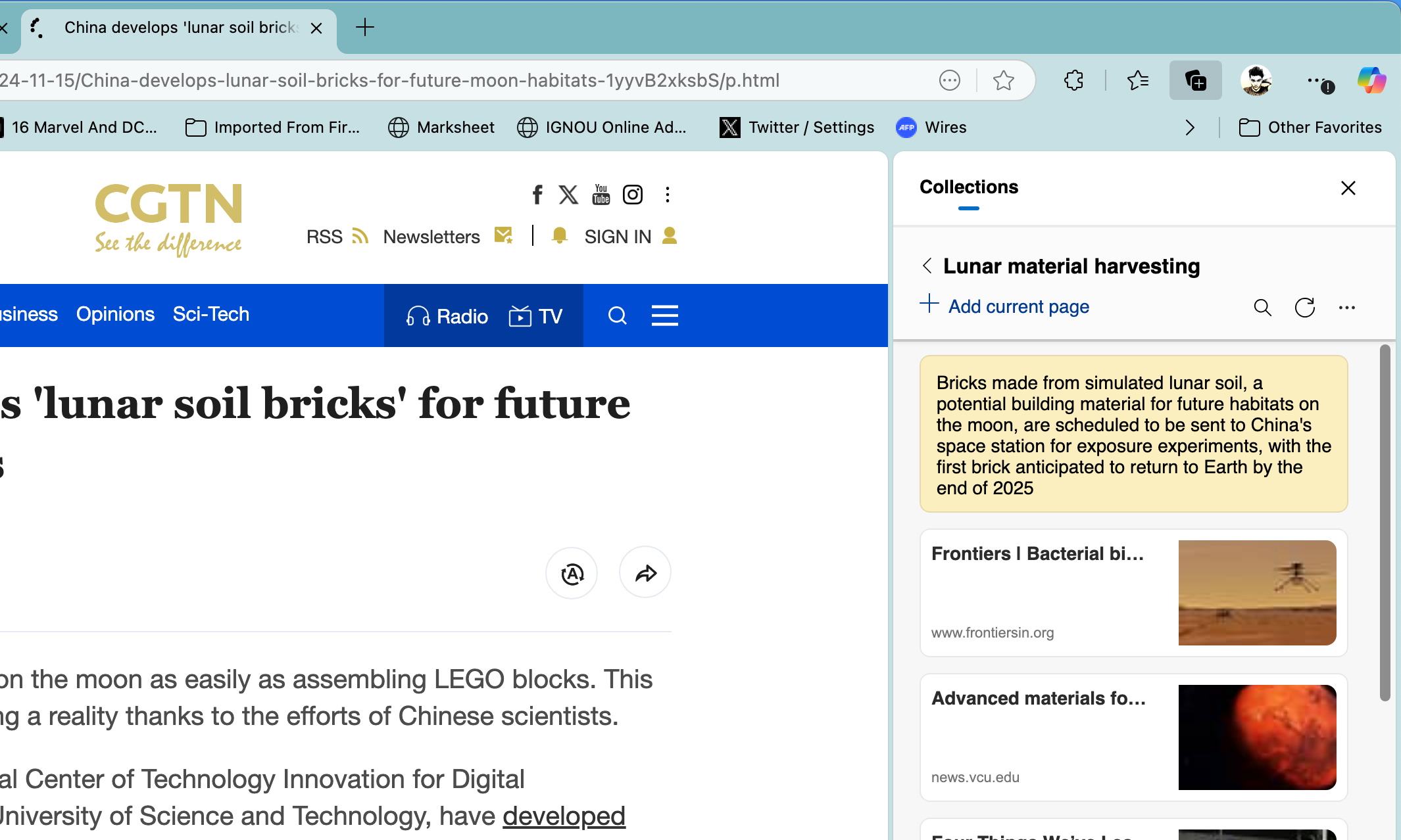 إضافة ملاحظات إلى المجموعات في متصفح Edge.