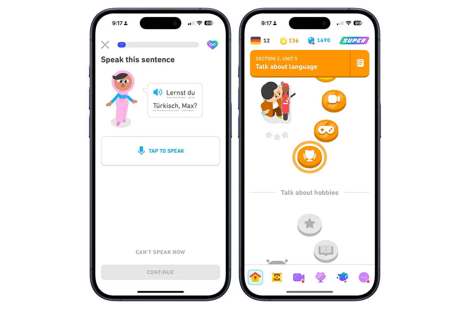 تطبيق Duolingo.