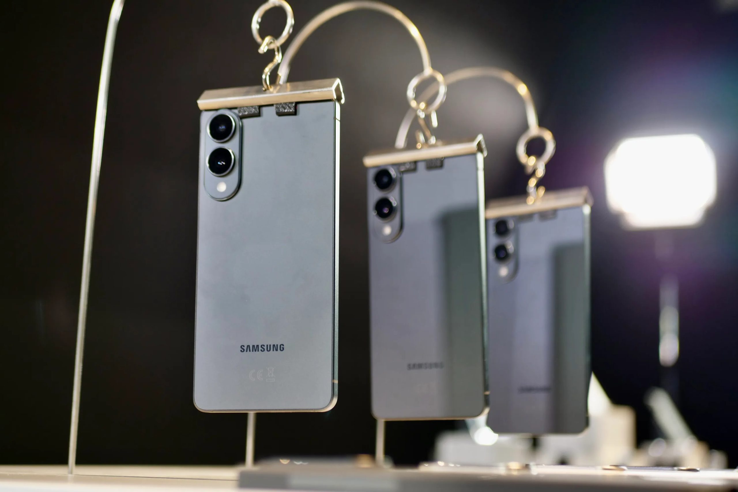 The Samsung Galaxy S25 Edge on a display rack.