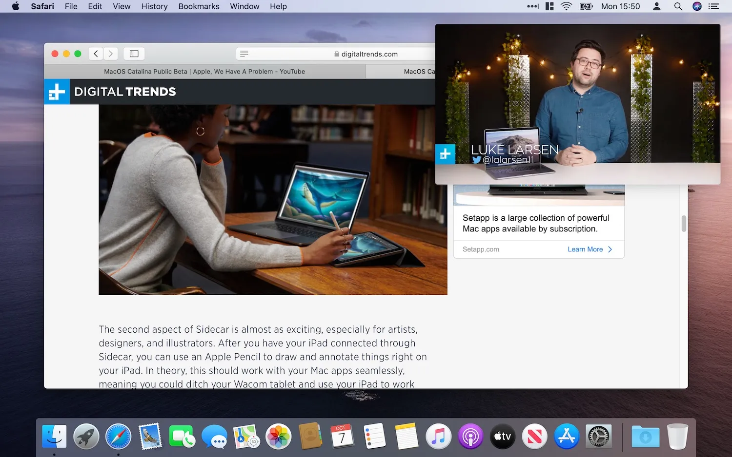 MacOS Catalina Picture in Picture.