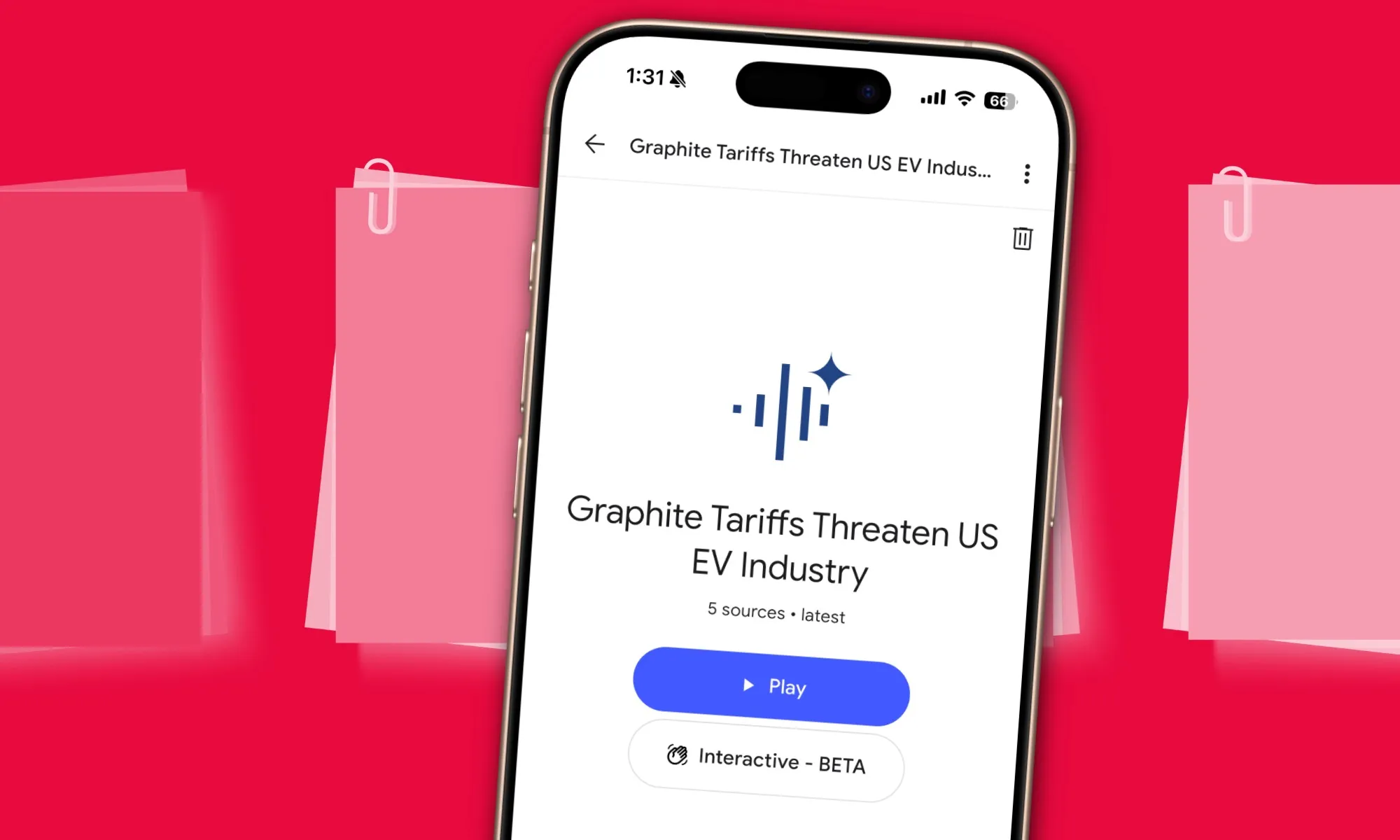 Generating podcass in the NotebookLM app on iPhone 16 Pro.