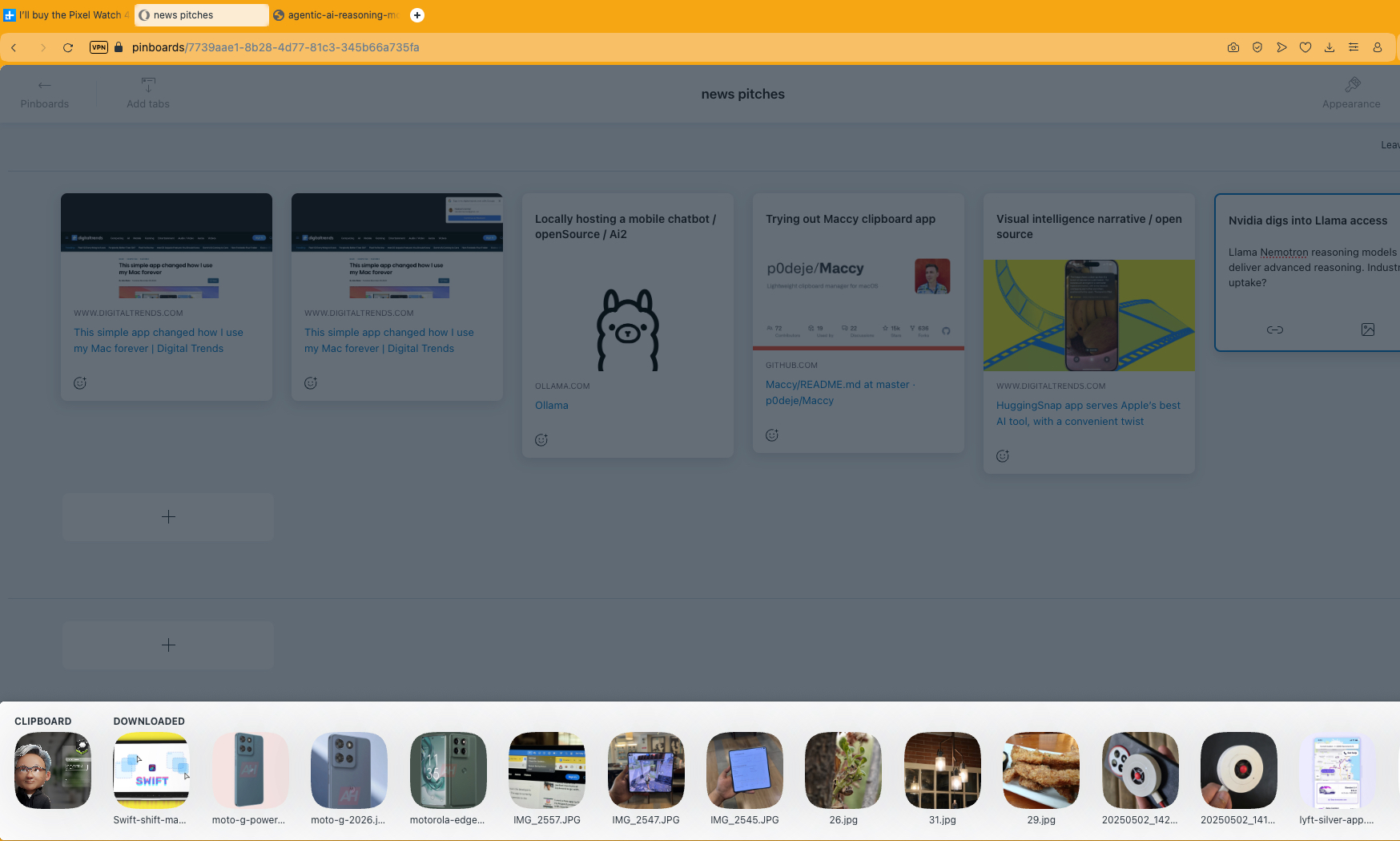 صور مخصصة للوحات الدبابيس في Opera.