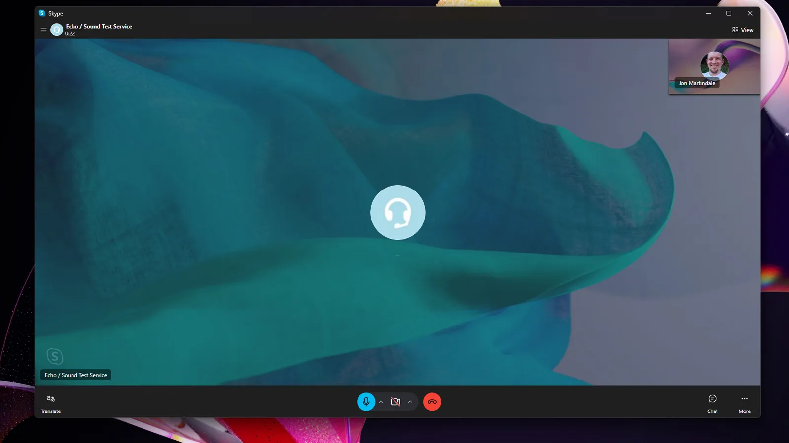 Skype screen.
