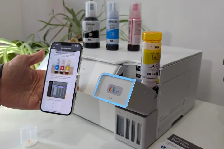 The Epson EcoTank ET-2980 includes four large bottles of ink.