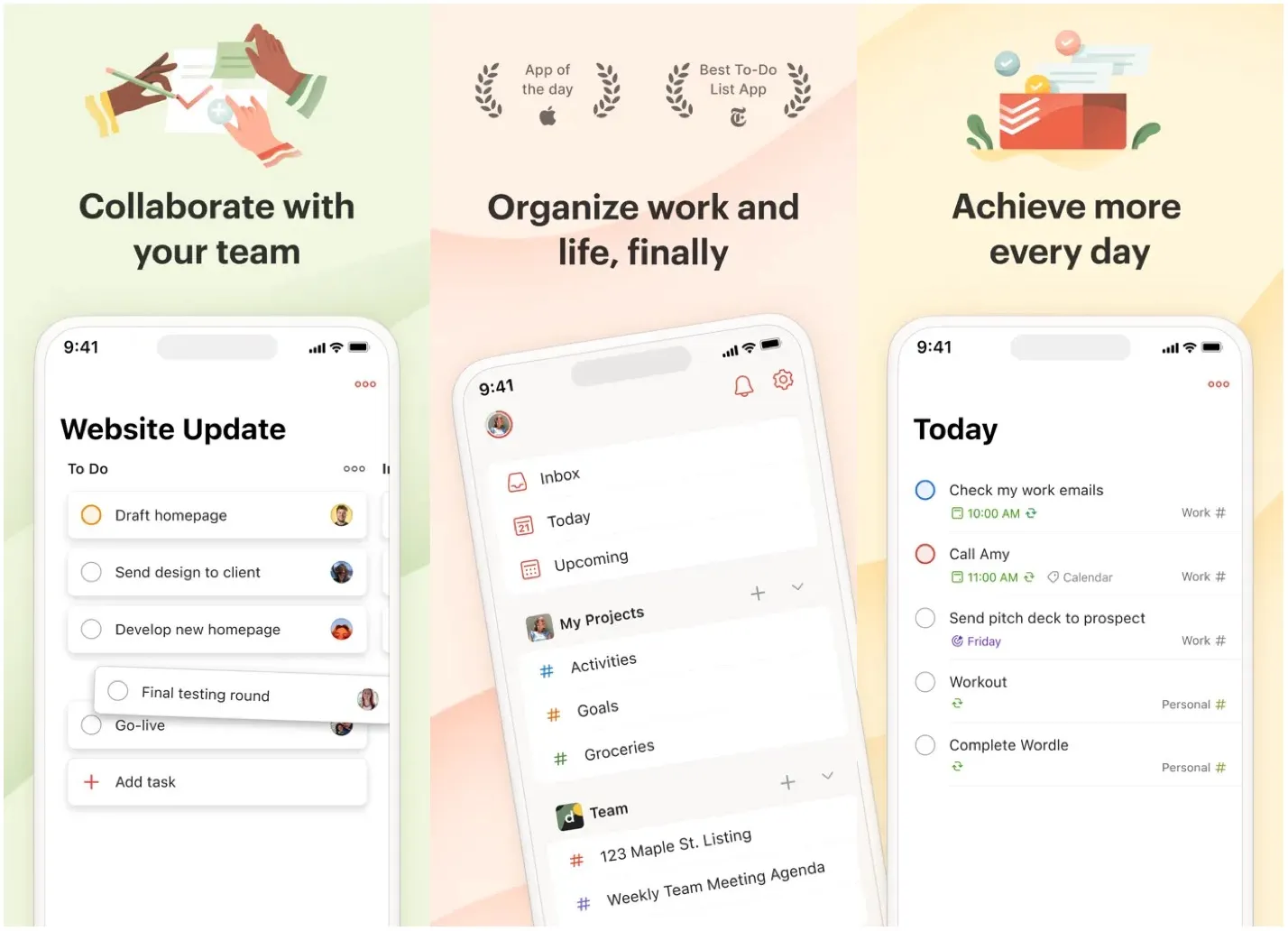 Todoist app for iPhone. 