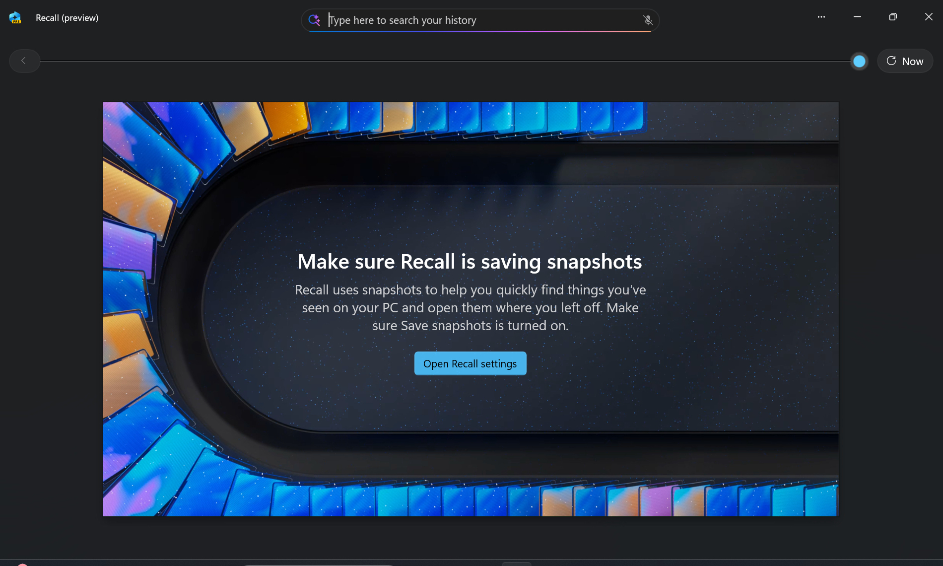 صفحة إعداد Windows 11 Recall.