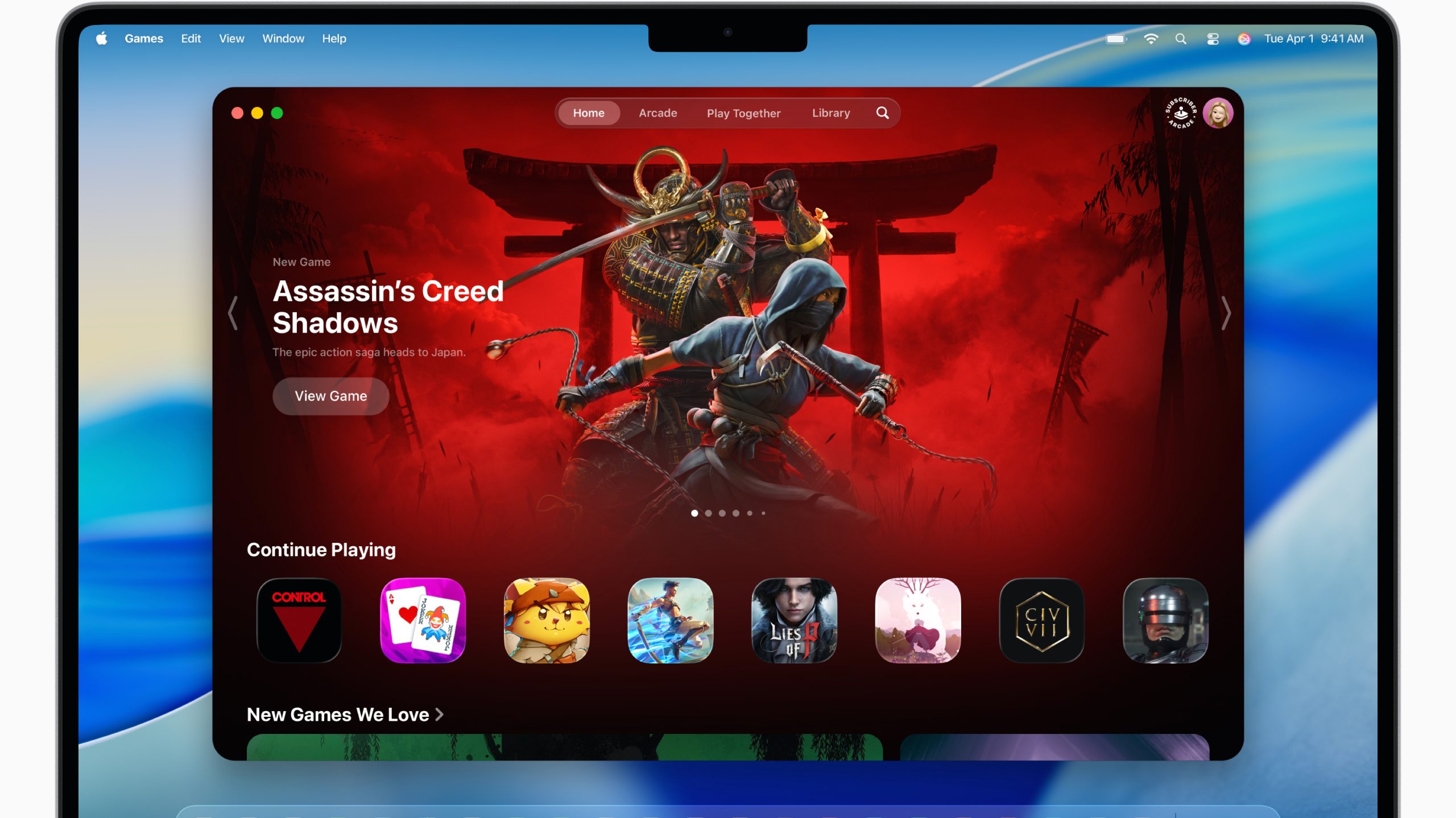 macOS Tahoe 26 Games app