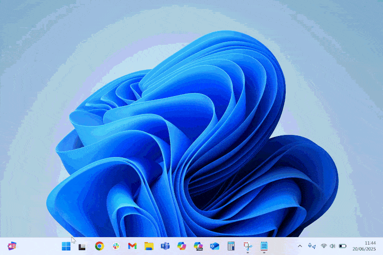 Taskbar icons resizing based on available space