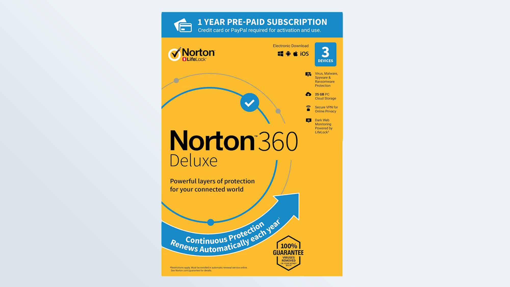 صورة غلاف برنامج Norton 360 Deluxe لمكافحة الفيروسات