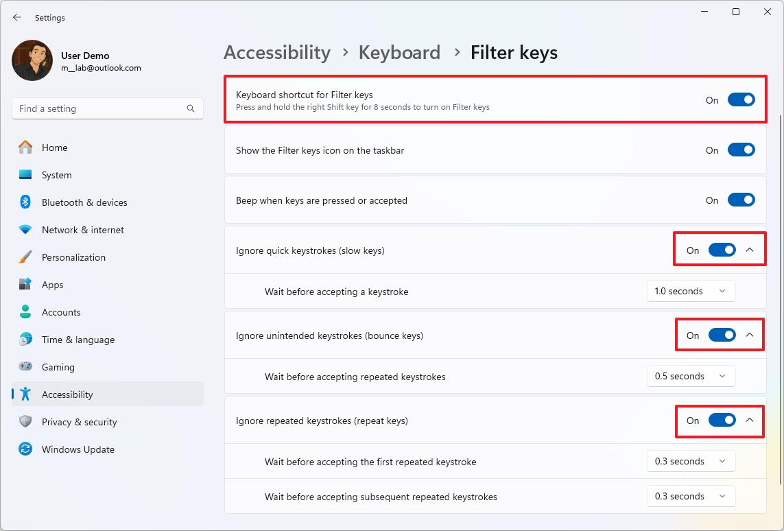 Ignore quick keystrokes (slow keys)