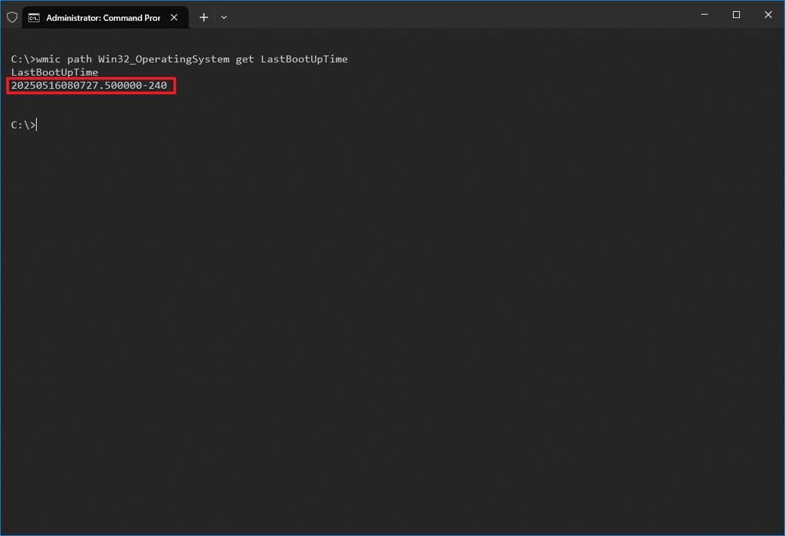 Command Prompt check uptime