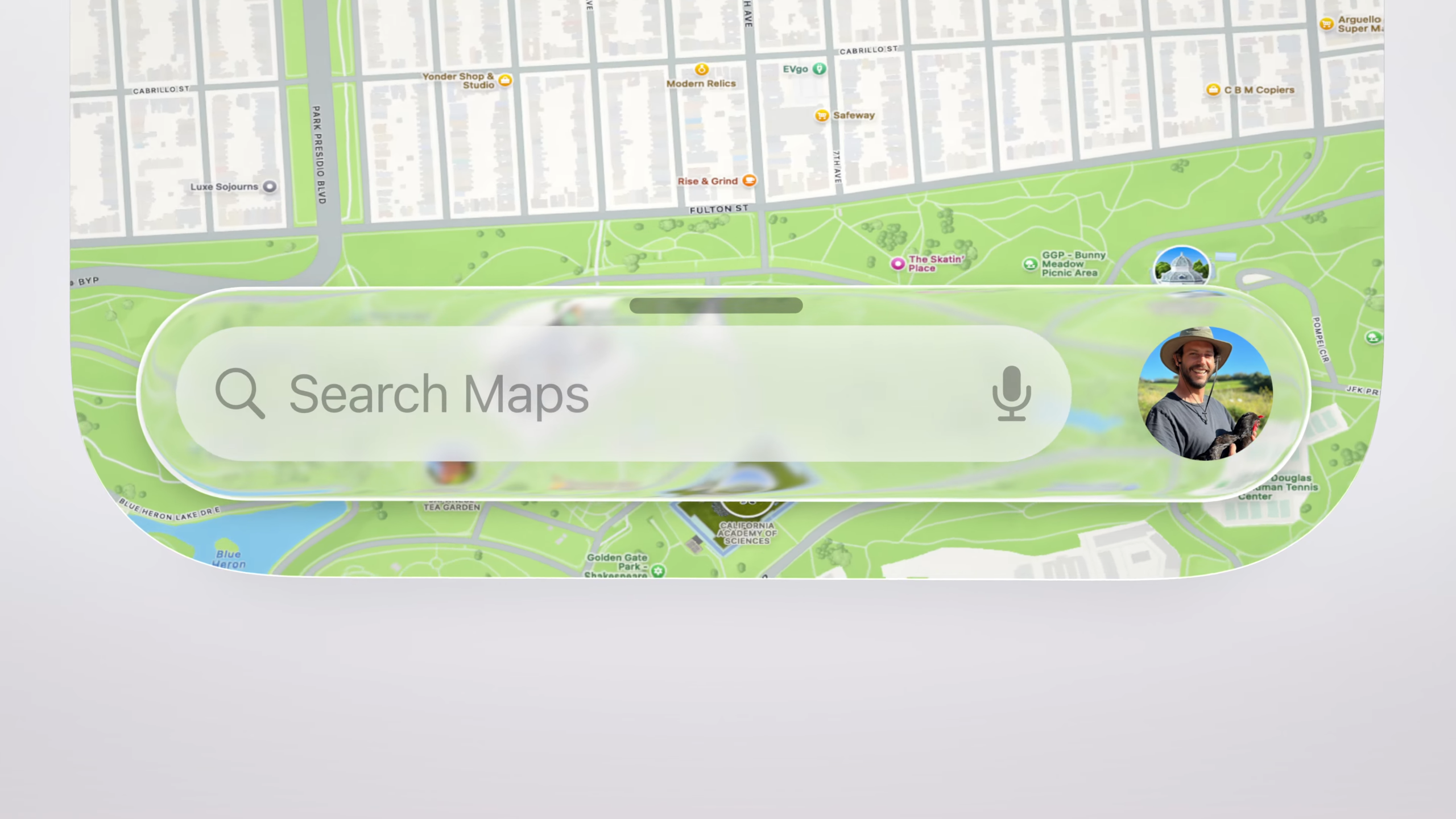Liquid Glass in Apple Maps