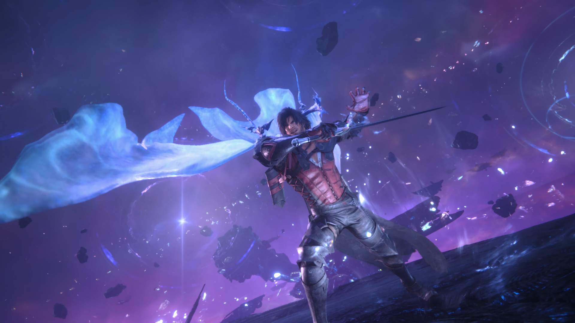 Final Fantasy XVI gameplay trailer screenshot of Clive battling.