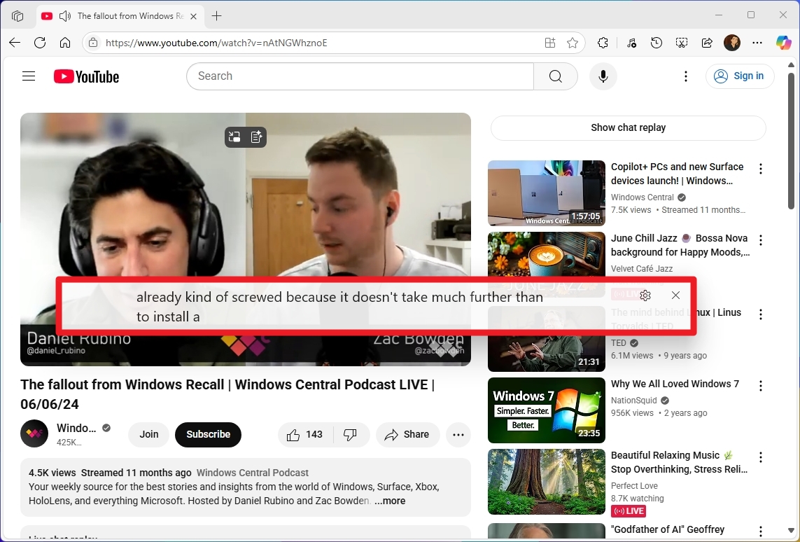 Windows 11 Live Captions