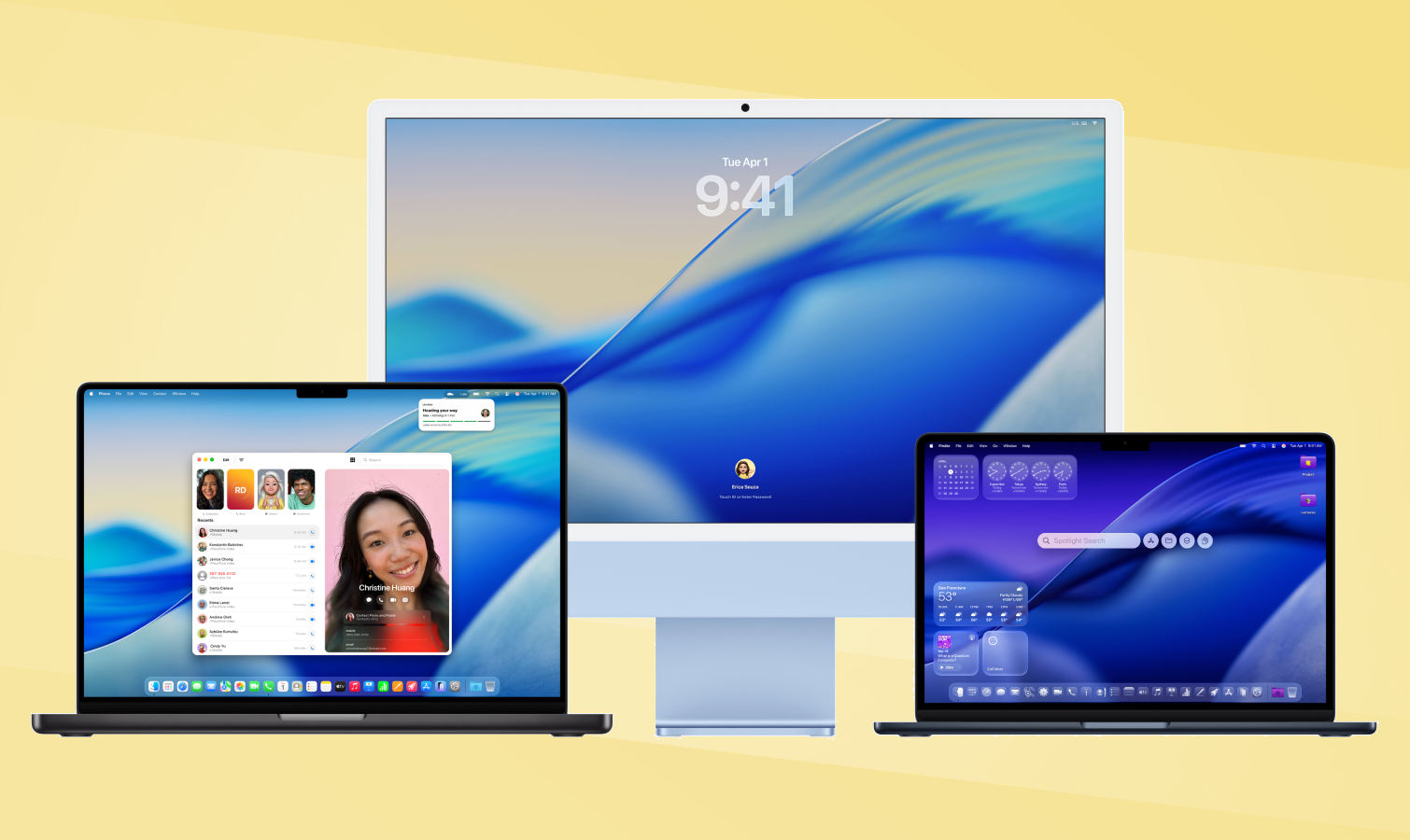 macOS Tahoe 26 على أجهزة Macs بخلفية ذهبية