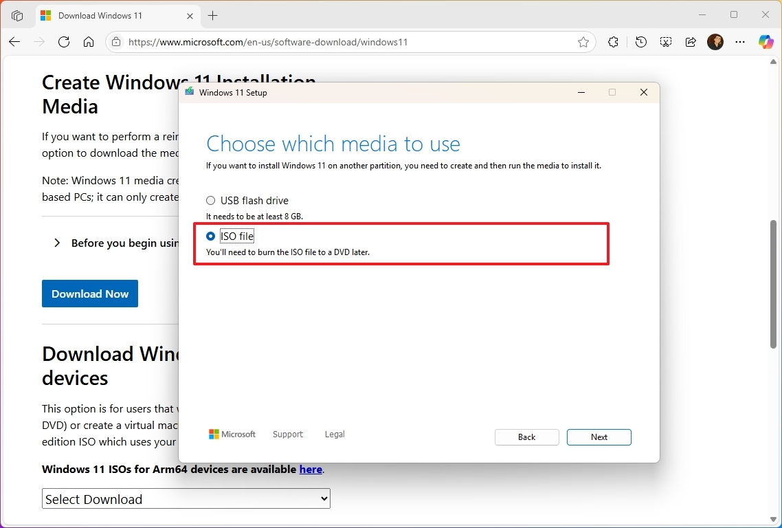 Windows 11 ISO download with Media Creation Tool