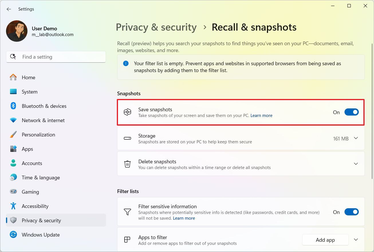 تفعيل Recall في Windows 11