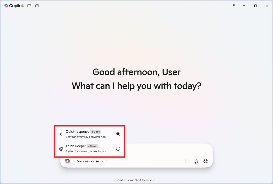 Change Copilot modes