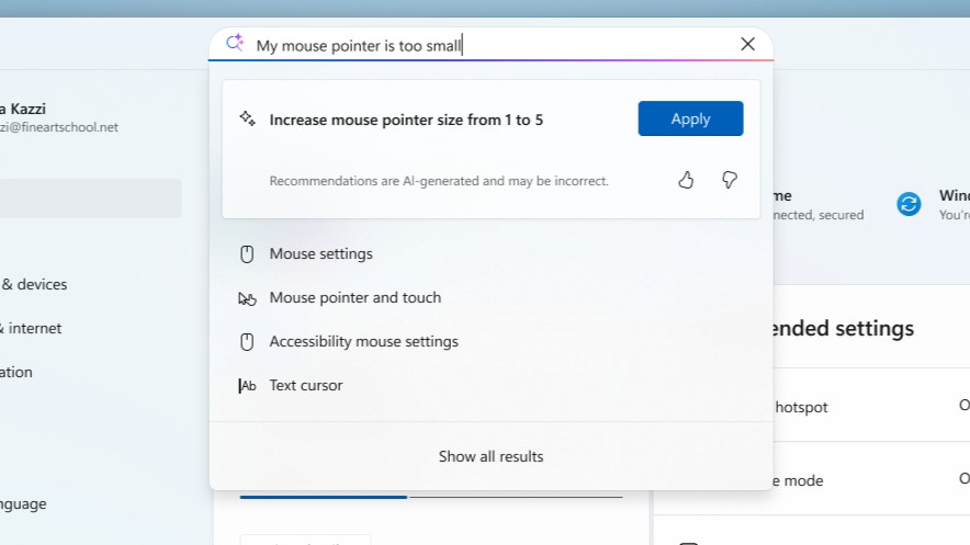 Windows 11 Settings AI Agent