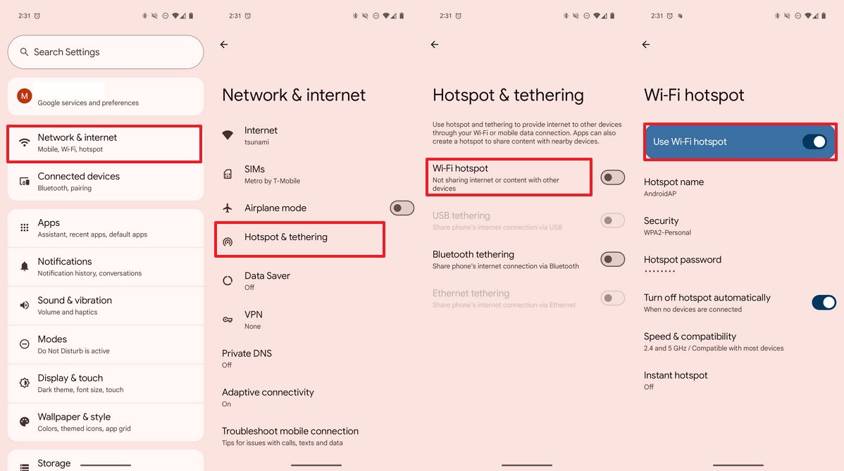 Android configure mobile hotspot