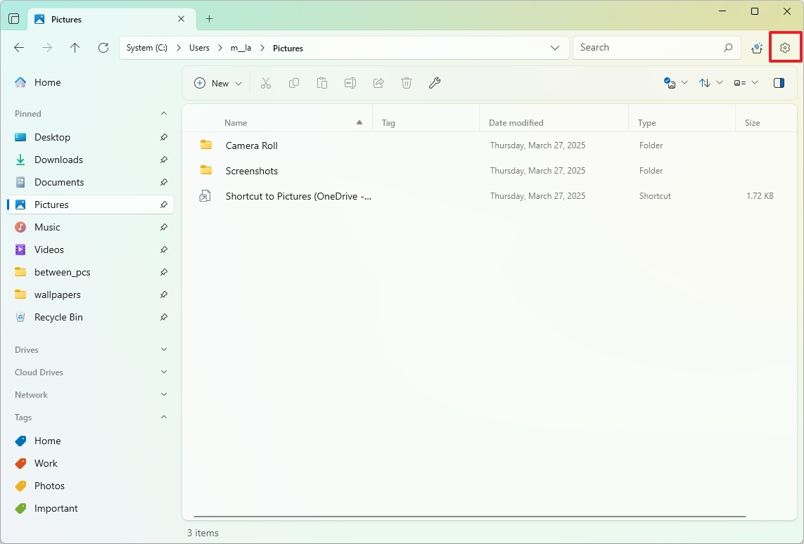Files App open settings