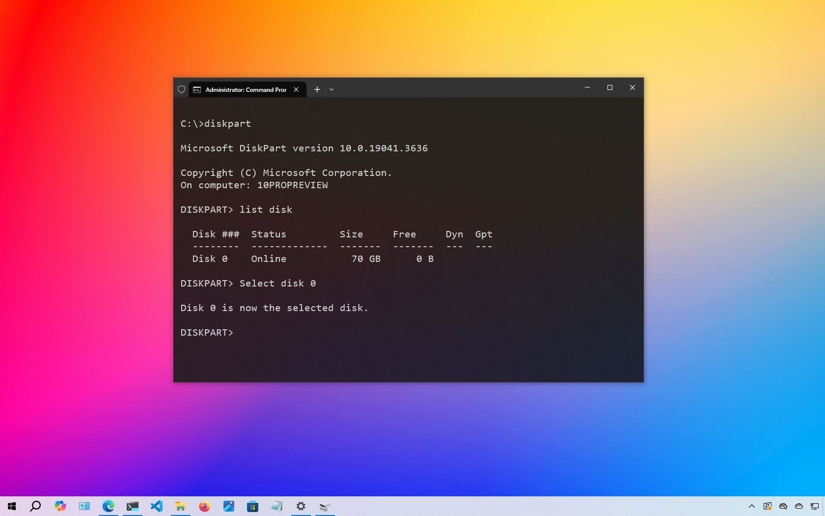 DiskPart fix drive on Windows 10
