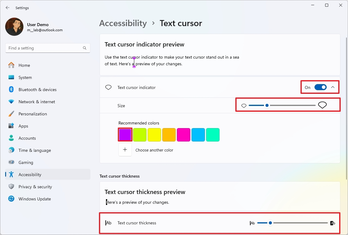 Customize text cursor