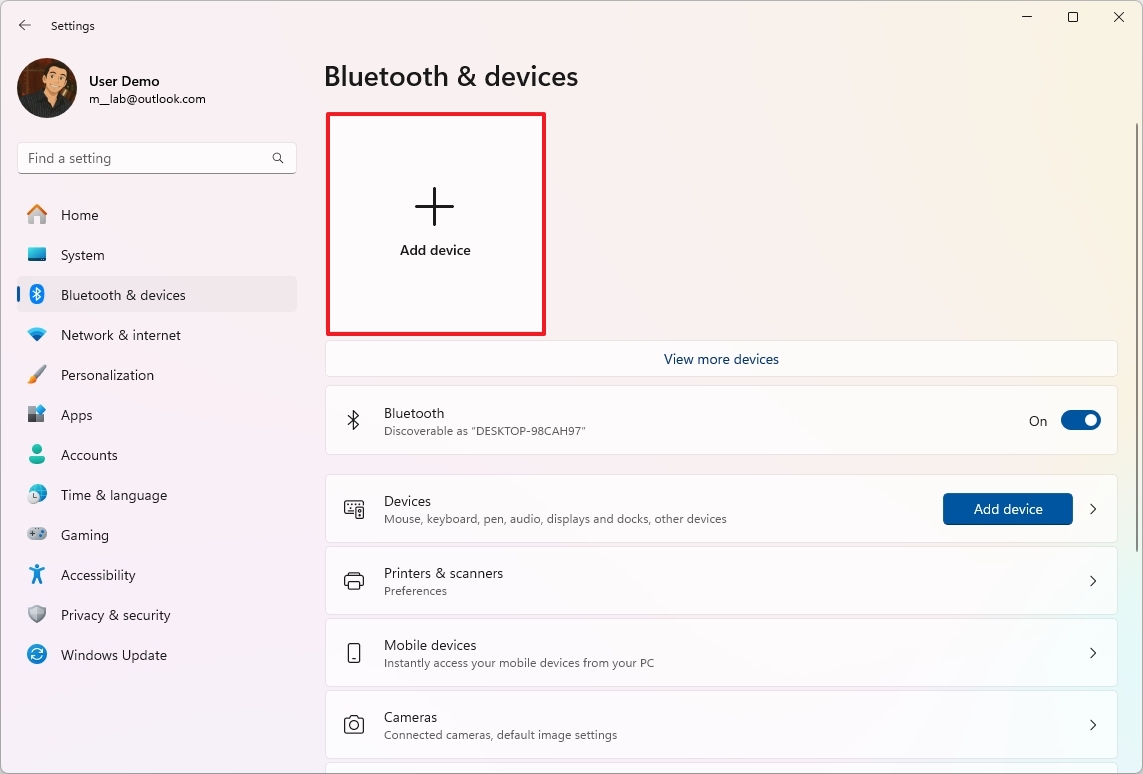 Bluetooth add device