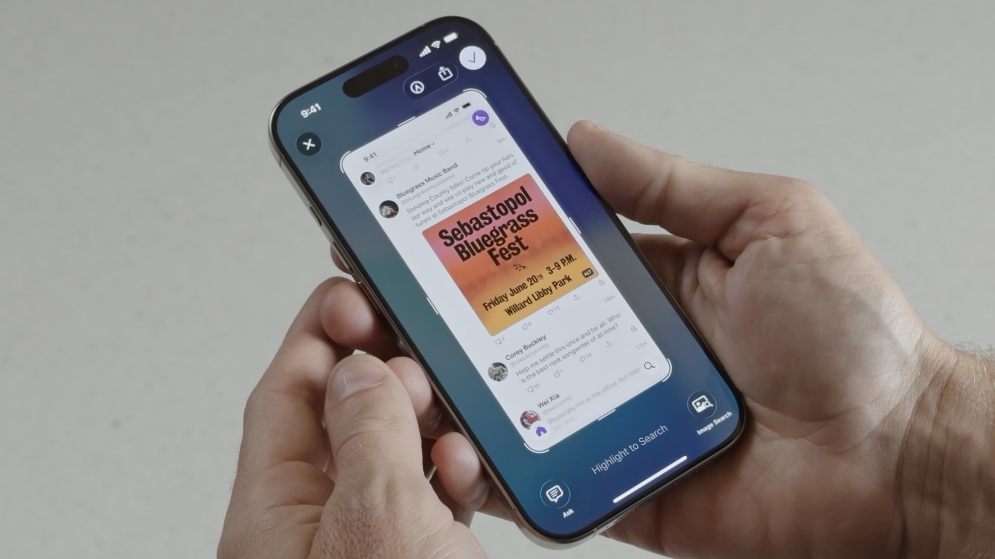 Visual Intelligence on-screen search feature in iOS 26