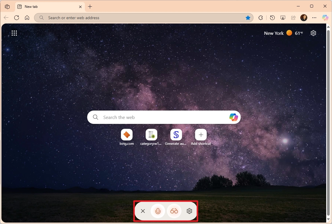 Copilot vision on Edge