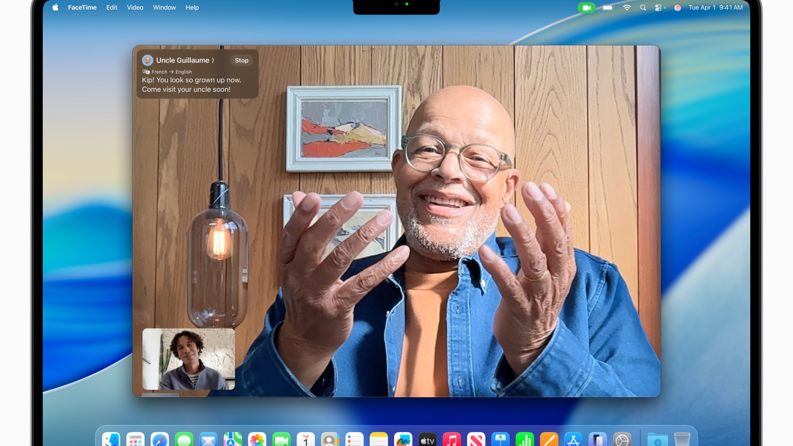 Apple's macOS 26 live translation in action