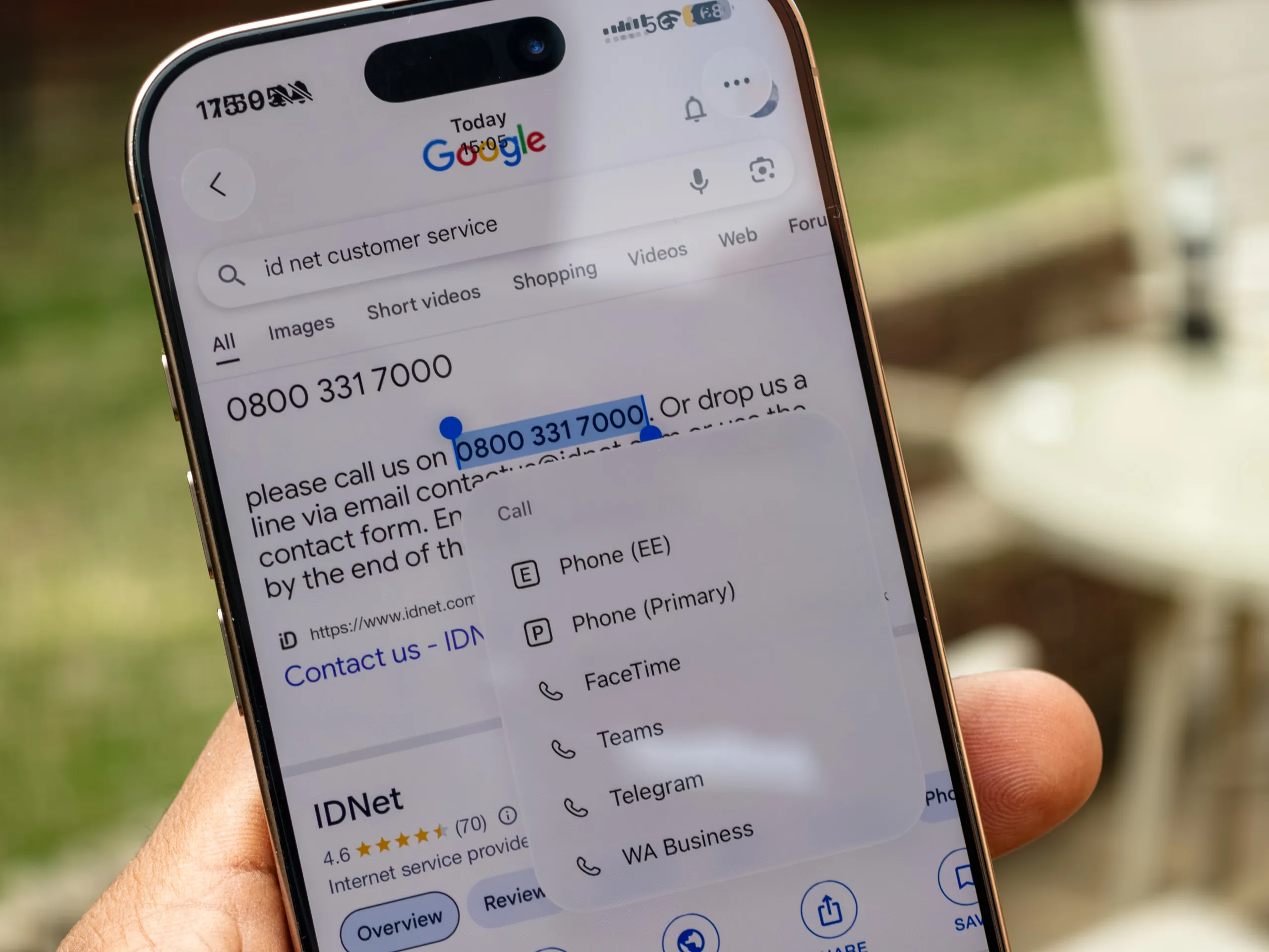 Contextual dialing menus in the iOS 26 developer beta 1 running on the iPhone 16 Pro