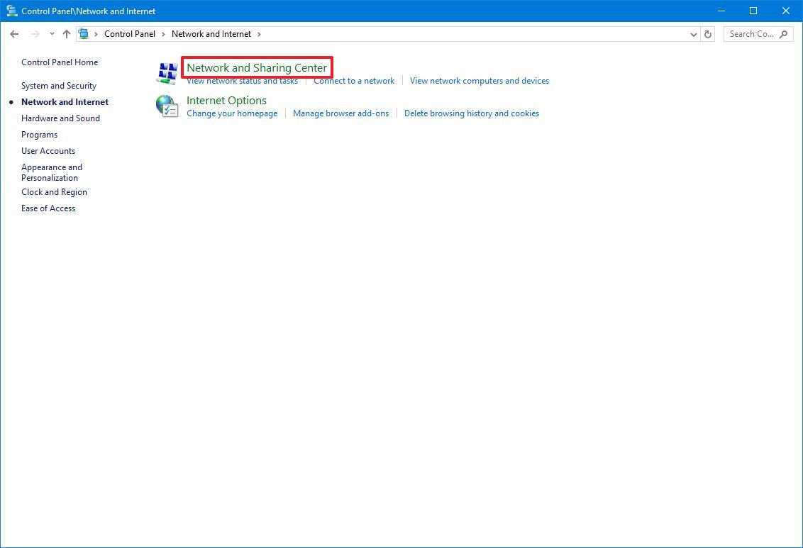 Open Network and Sharing Center