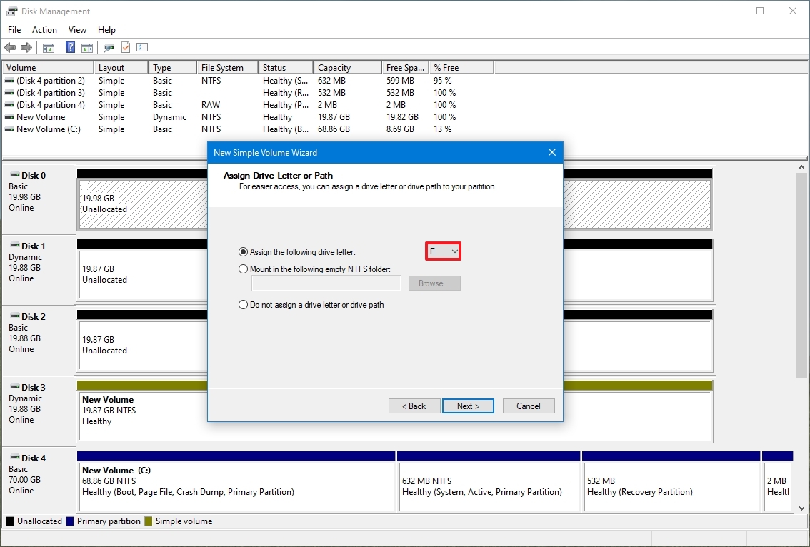 Partition wizard assign drive letter