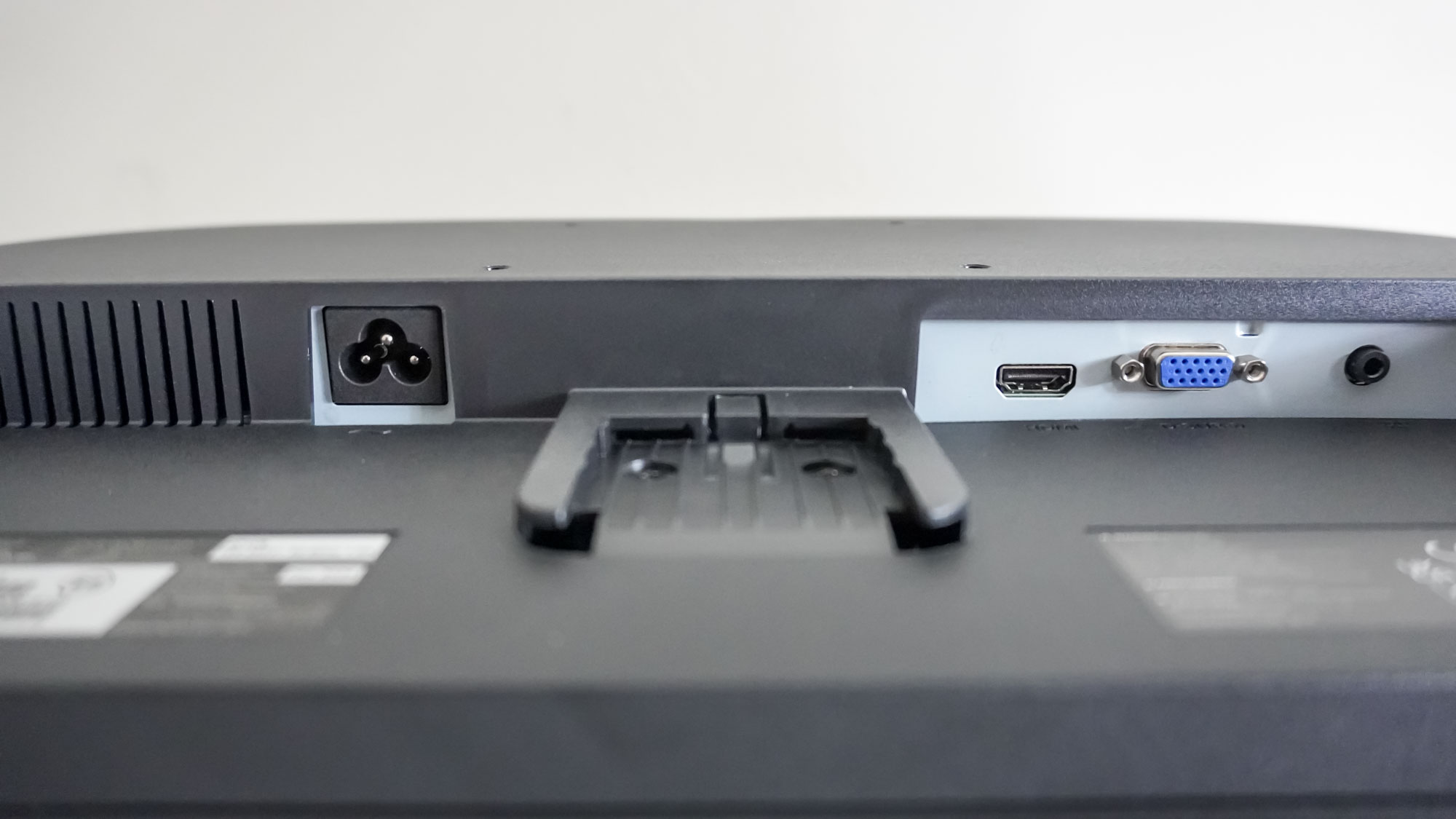 The rear ports of the 27-inch Philips V8 Series monitor