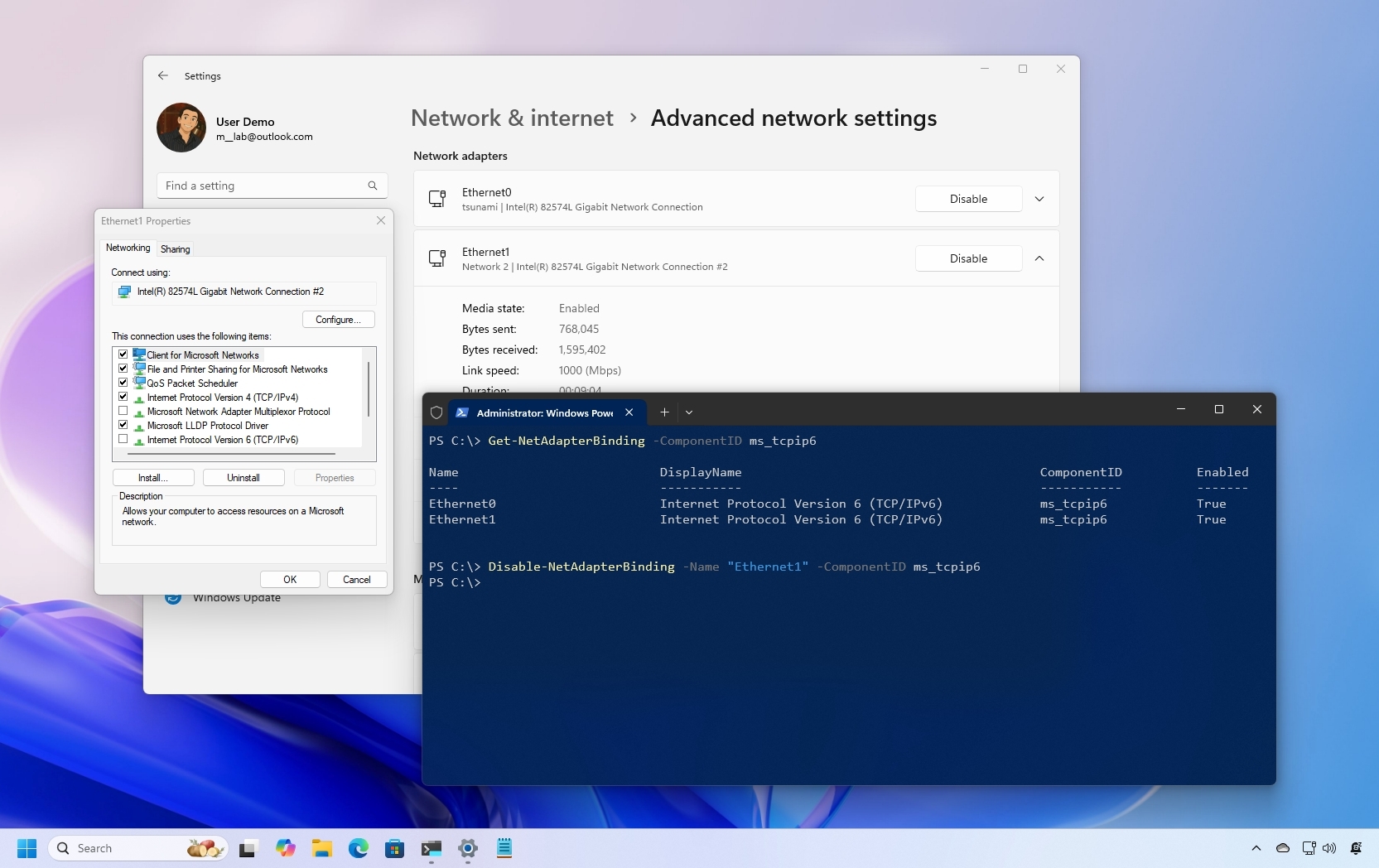Windows 11 disable IPv6