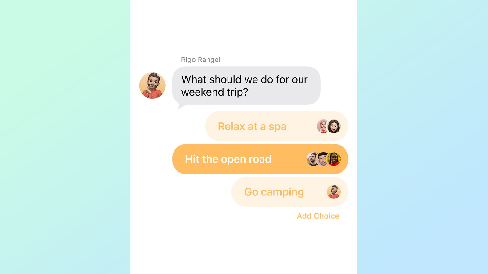 Polls in iOS 26 Messages